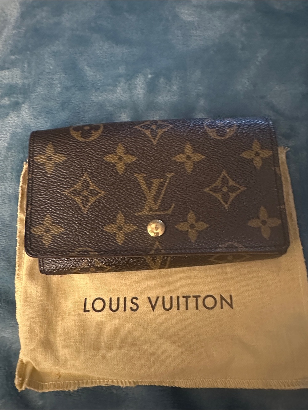 Louis Vuitton Monogram Tresor L-shaped zipper compact wallet brown Vintage
